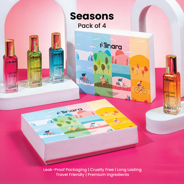 MINARA Luxury Woman Eau De MINARA Parfum Gift Set 4x20 ml for Women - Fragrance for Every Season