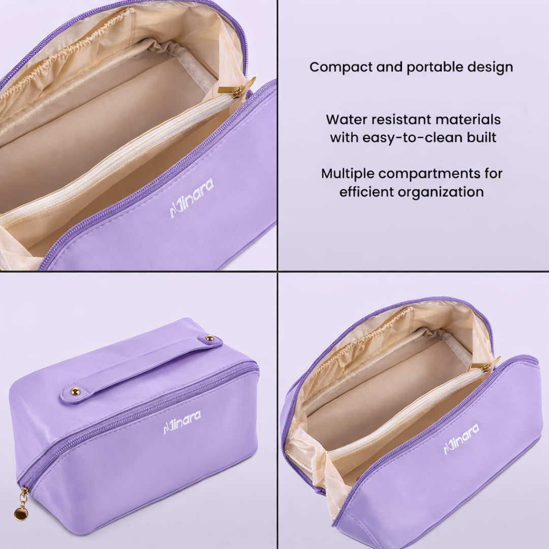 MINARA Travel Size Vanity Makeup Pouch - Lavender