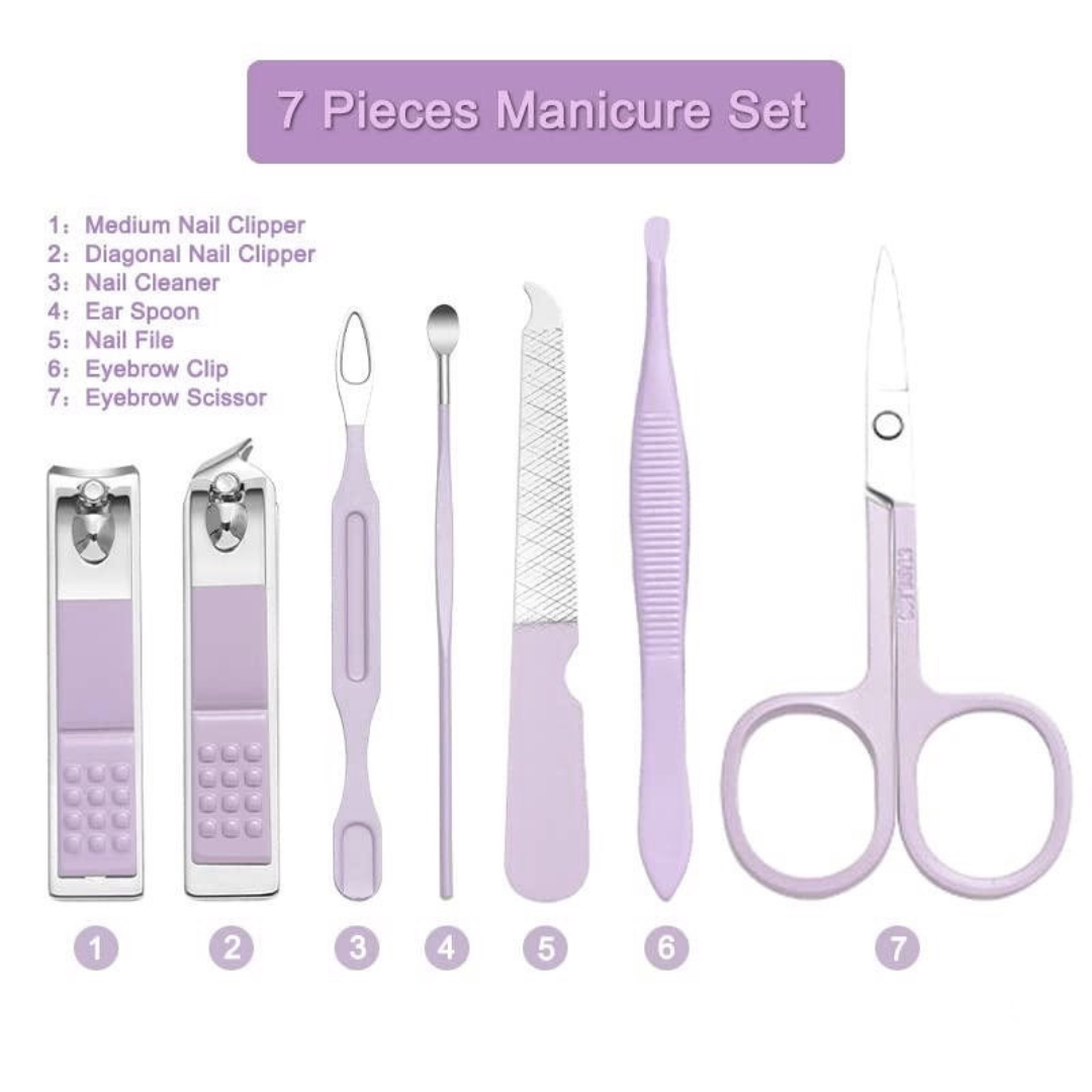 MINARA 7in1 Manicure-Pedicure Grooming Kit - Purple