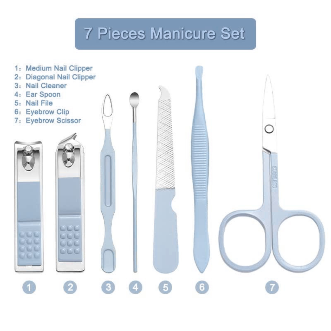 MINARA 7in1 Manicure-Pedicure Grooming Kit - Blue