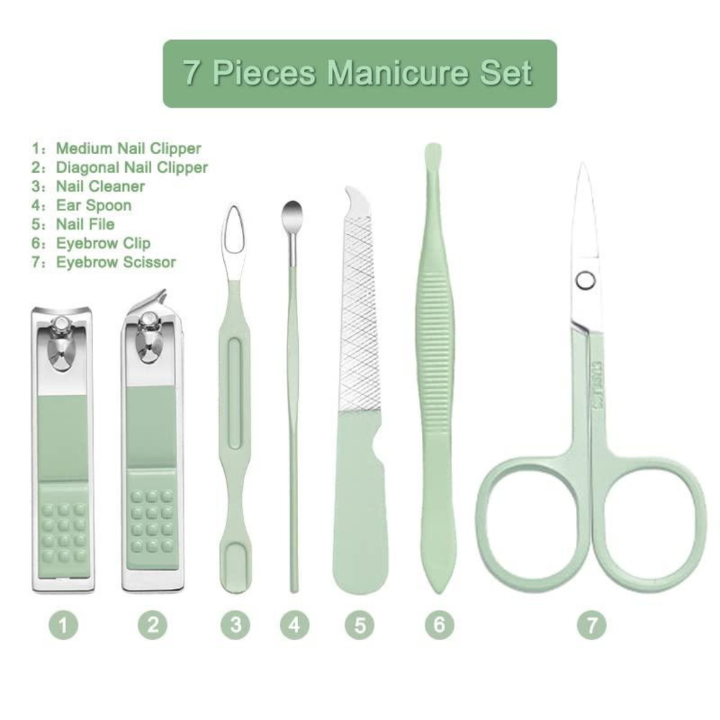 MINARA 7in1 Manicure-Pedicure Grooming Kit - Green