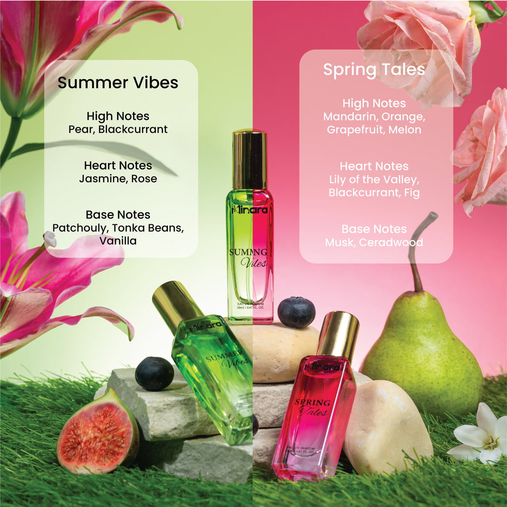 MINARA Luxury Woman Eau De MINARA Parfum Gift Set 4x20 ml for Women - Fragrance for Every Season