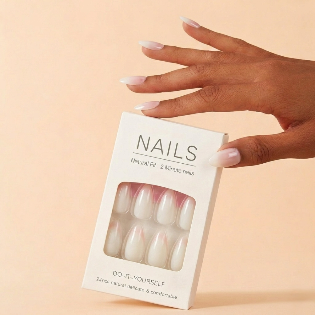 MINARA The Luxe Nail Press Set - Chaandni Blush White, Cream (Pack of 24)
