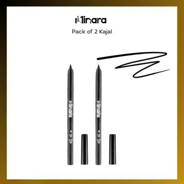 MINARA Kajal - Richly Pigmented | Sweat Proof | Lasts Up To 16HRS (Black)