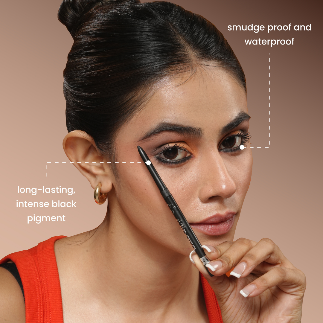 MINARA Kajal - Richly Pigmented | Sweat Proof | Lasts Up To 16HRS (Black)