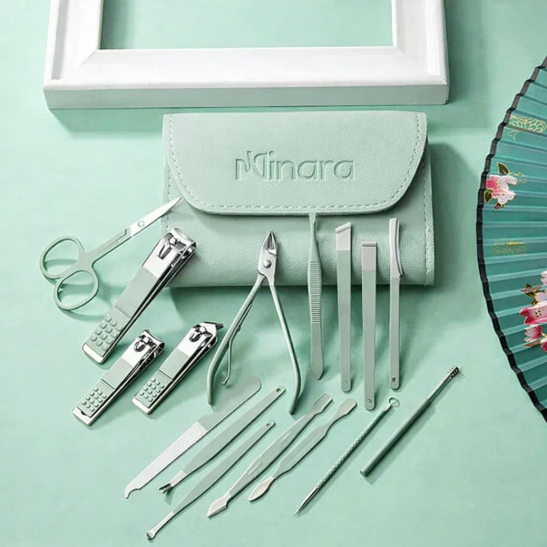 MINARA 16in1 Manicure-Pedicure Grooming Kit - Green
