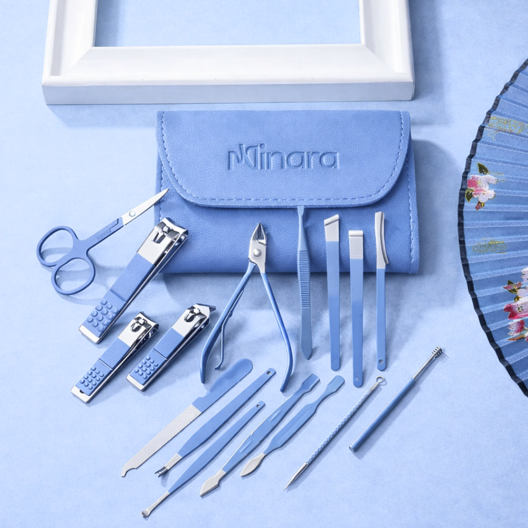 MINARA 16in1 Manicure-Pedicure Grooming Kit - Blue