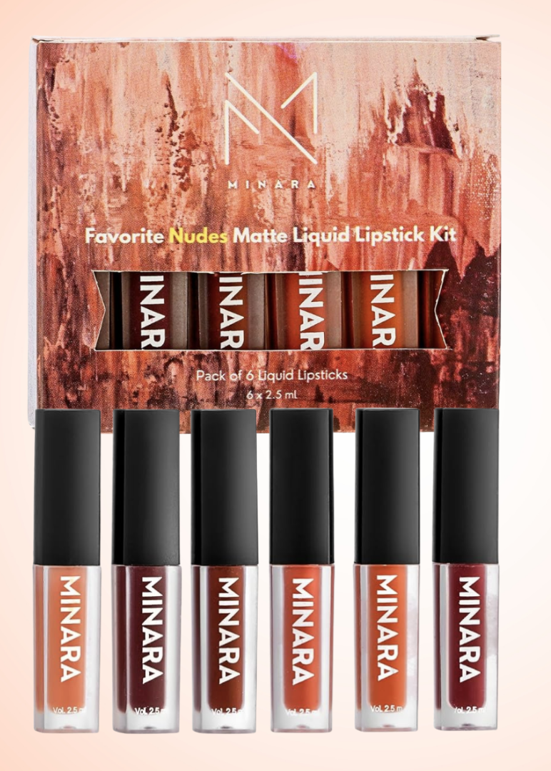 MINARA Liquid Lipstick - Nude Palette (Pack of 6)