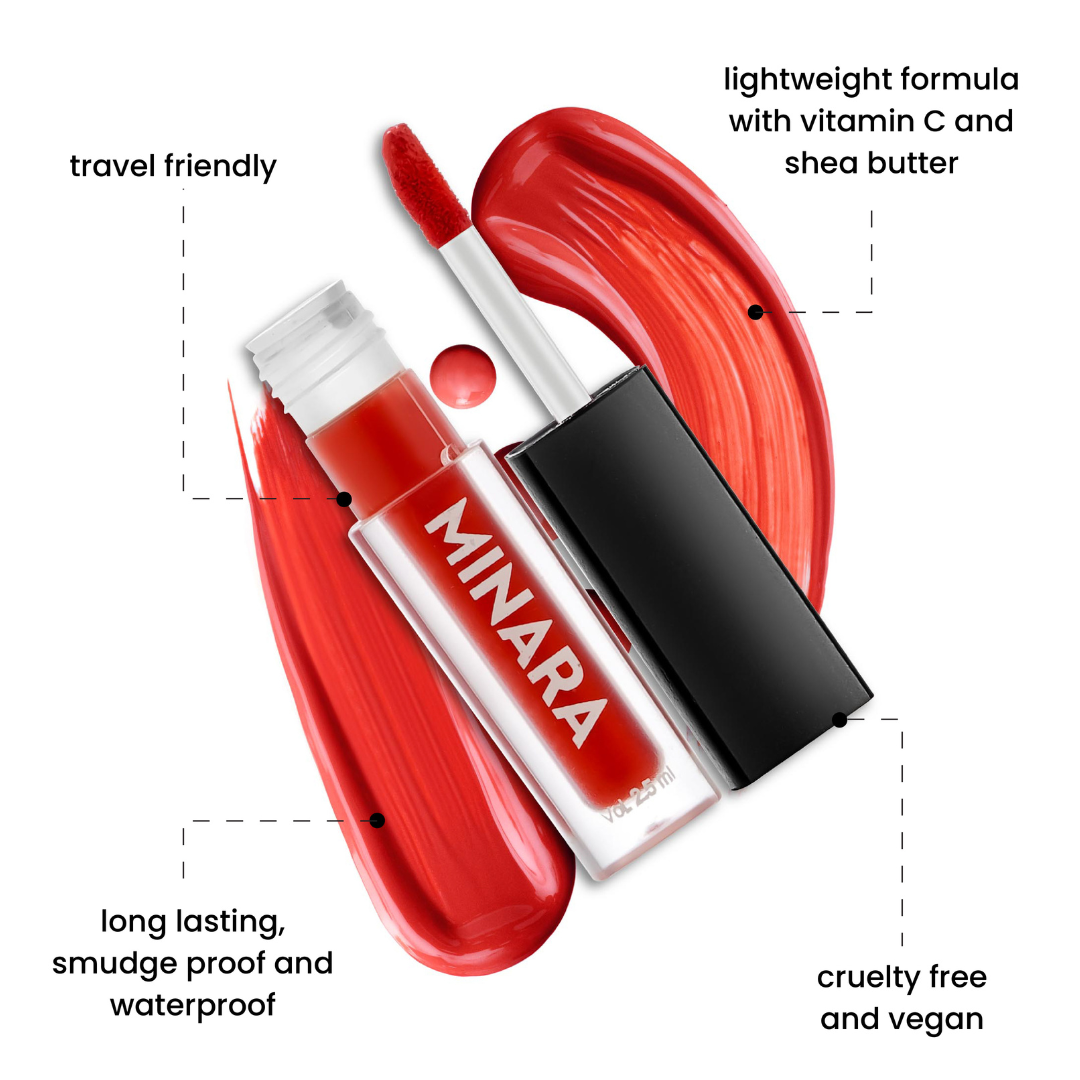 MINARA Liquid Lipstick - Red Palette (Pack of 6)