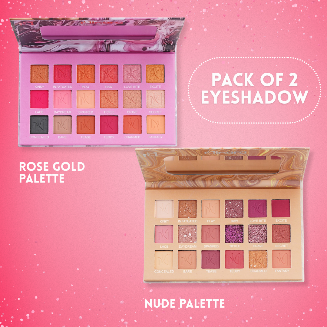 MINARA Long Lasting Eyeshadow Palette - 36 g - Nude+ Rose Gold